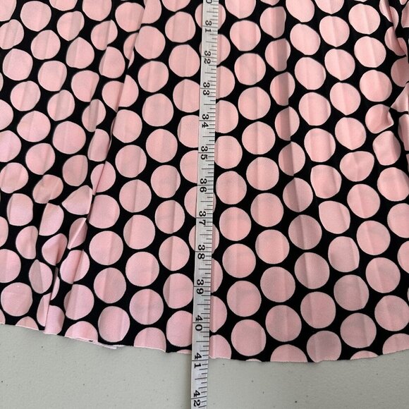 NWT London Times Pleated Dress Size 12 Keyhole Sleeveless Polka Dot Pink - Picture 10 of 12